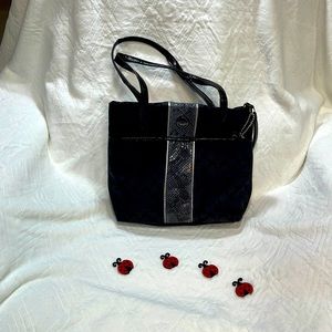 NWT Coach Signature Python Stripe Tote in Black & Gray